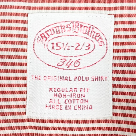 Brooks Brothers Regular Fit Button Down Long Sleeve Non-Iron Stripes size 15.5 - Picture 3 of 6